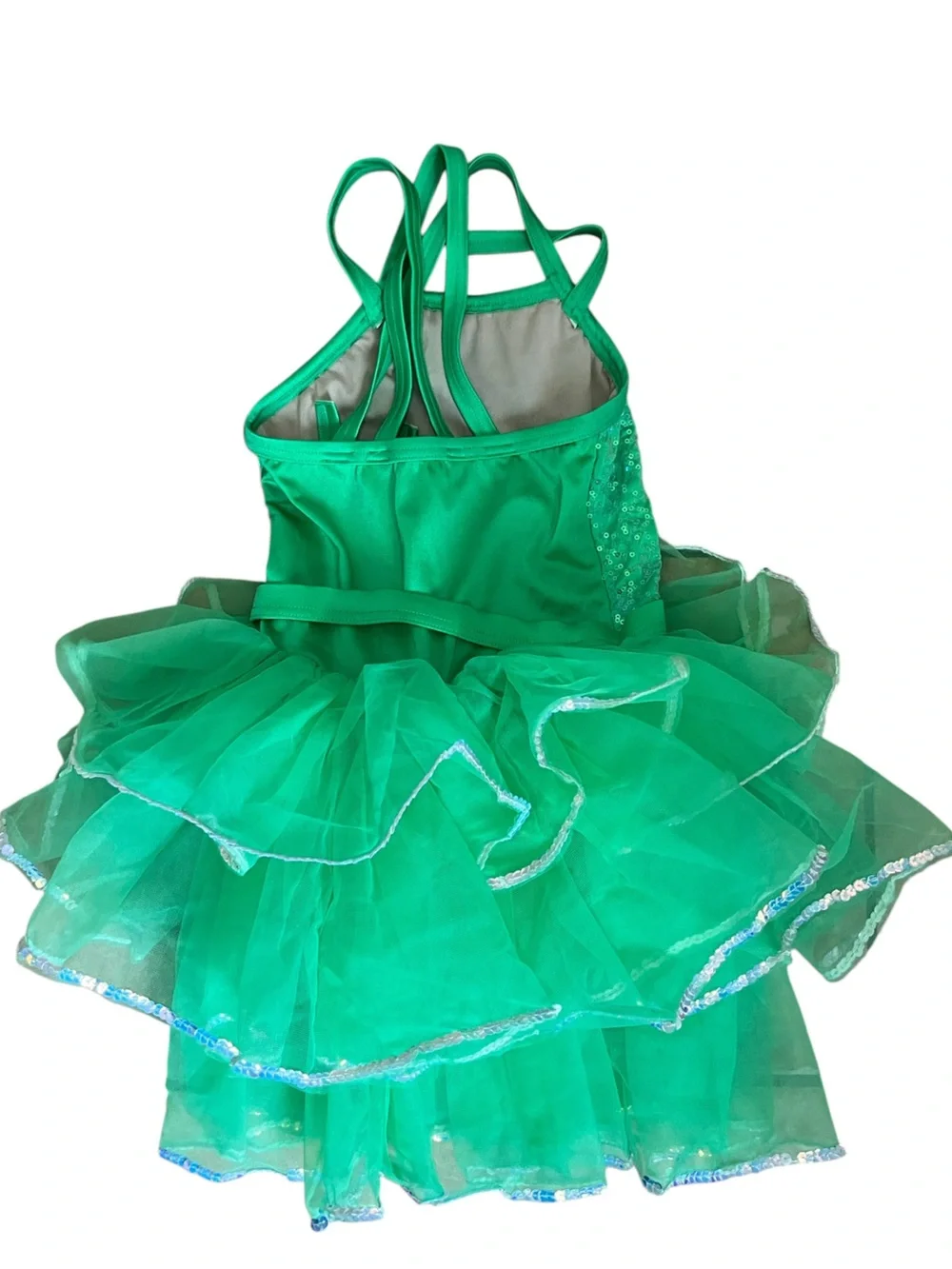 Weissman Girl’s Emerald Green Sequin Tulle Pageant Halloween Dance Costume Sz S